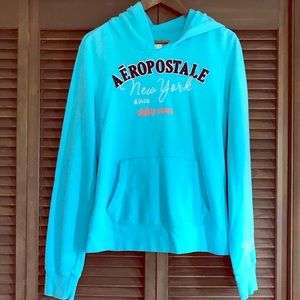 Light Blue Aeropostale Hoodie. Like new. Size XL